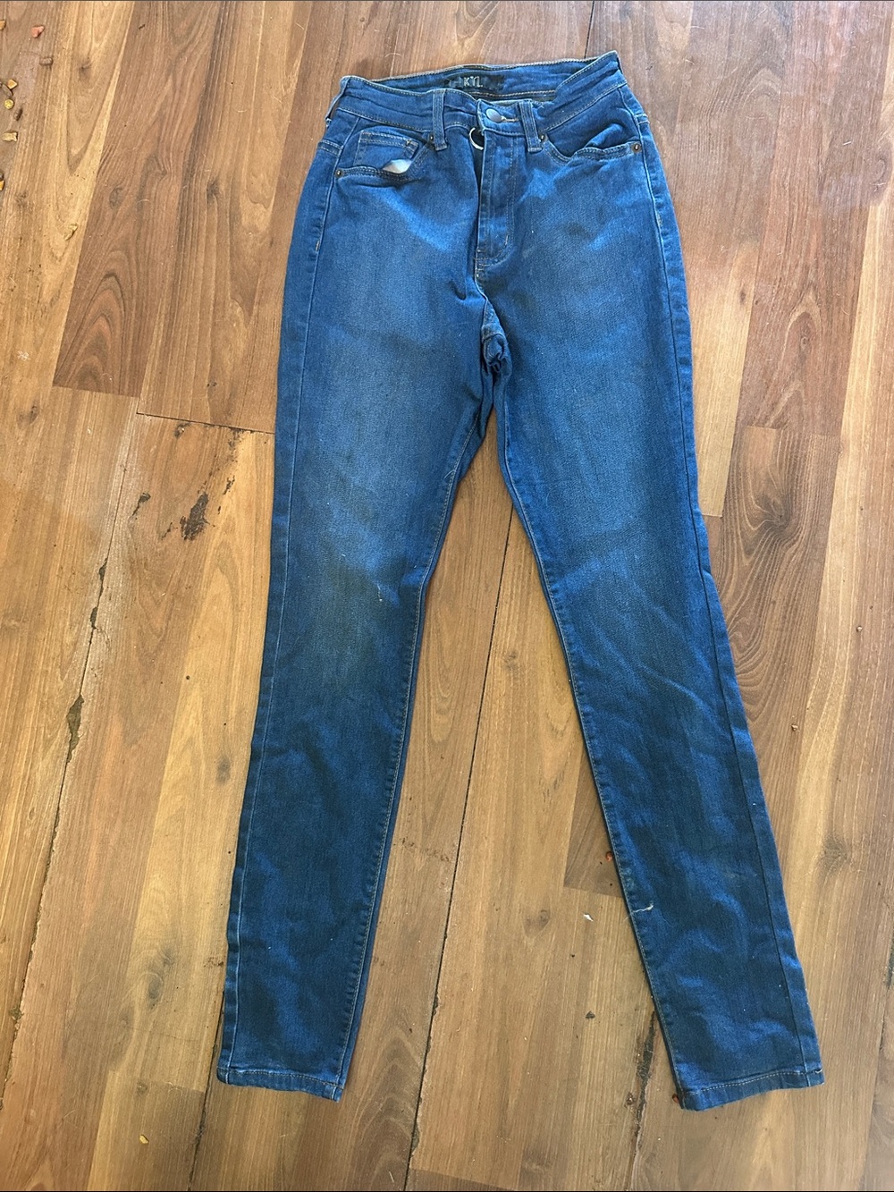 Slim High-Rise Skinny Jeans in Blue Wash